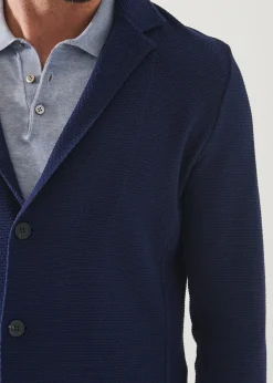 PATRICK ASSARAF Textured Stitch Cotton Blazer|Men Blazers