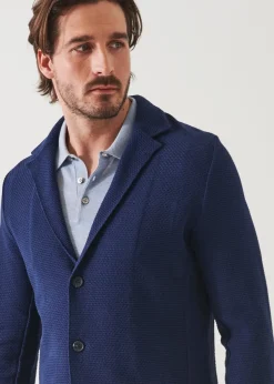 PATRICK ASSARAF Textured Stitch Cotton Blazer|Men Blazers