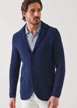 PATRICK ASSARAF Textured Stitch Cotton Blazer|Men Blazers