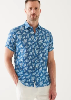 PATRICK ASSARAF Tropical Print Linen Shirt|Men Shirts