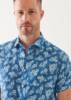 PATRICK ASSARAF Tropical Print Linen Shirt|Men Shirts