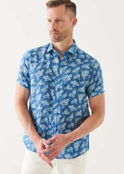 PATRICK ASSARAF Tropical Print Linen Shirt|Men Shirts