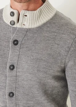 PATRICK ASSARAF Two-Tone Button Front Cardigan|Men Knitwear