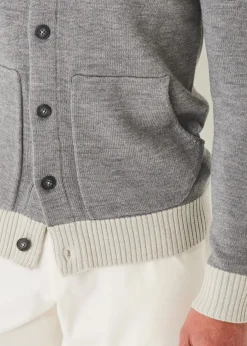 PATRICK ASSARAF Two-Tone Button Front Cardigan|Men Knitwear