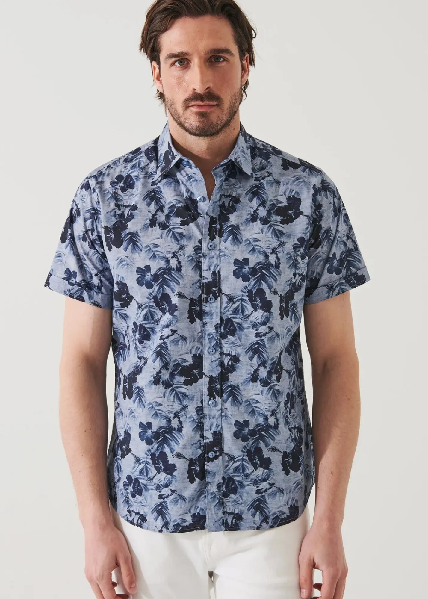 PATRICK ASSARAF Water Colour Floral Print Camp Collar Shirt|Men Shirts