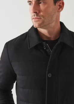 PATRICK ASSARAF Wool Blend Quilted Shirt Jacket|Men Outerwear