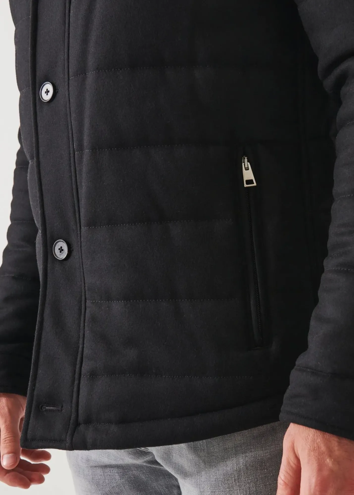 PATRICK ASSARAF Wool Blend Quilted Shirt Jacket|Men Outerwear