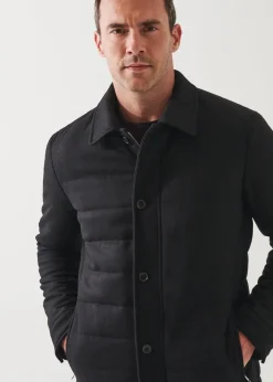 PATRICK ASSARAF Wool Blend Quilted Shirt Jacket|Men Outerwear