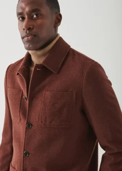 PATRICK ASSARAF Wool Blend Quilted Shirt Jacket|Men Shirt Jackets