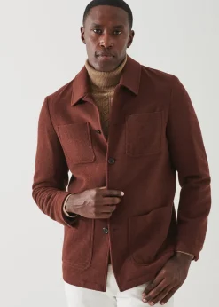 PATRICK ASSARAF Wool Blend Quilted Shirt Jacket|Men Shirt Jackets
