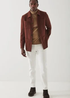 PATRICK ASSARAF Wool Blend Quilted Shirt Jacket|Men Shirt Jackets