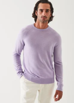 PATRICK ASSARAF Wool Cashmere Raglan Crewneck|Men Knitwear