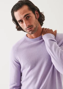 PATRICK ASSARAF Wool Cashmere Raglan Crewneck|Men Knitwear