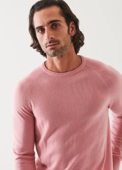 PATRICK ASSARAF Wool Cashmere Raglan Crewneck|Men Knitwear