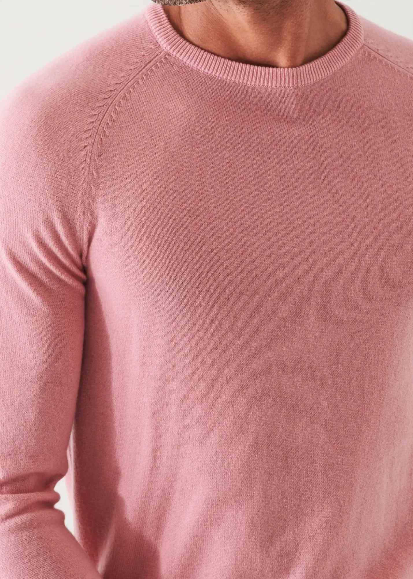 PATRICK ASSARAF Wool Cashmere Raglan Crewneck|Men Knitwear