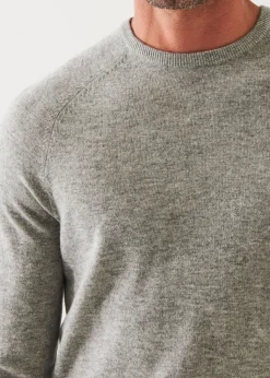 PATRICK ASSARAF Wool Cashmere Raglan Crewneck|Men Knitwear