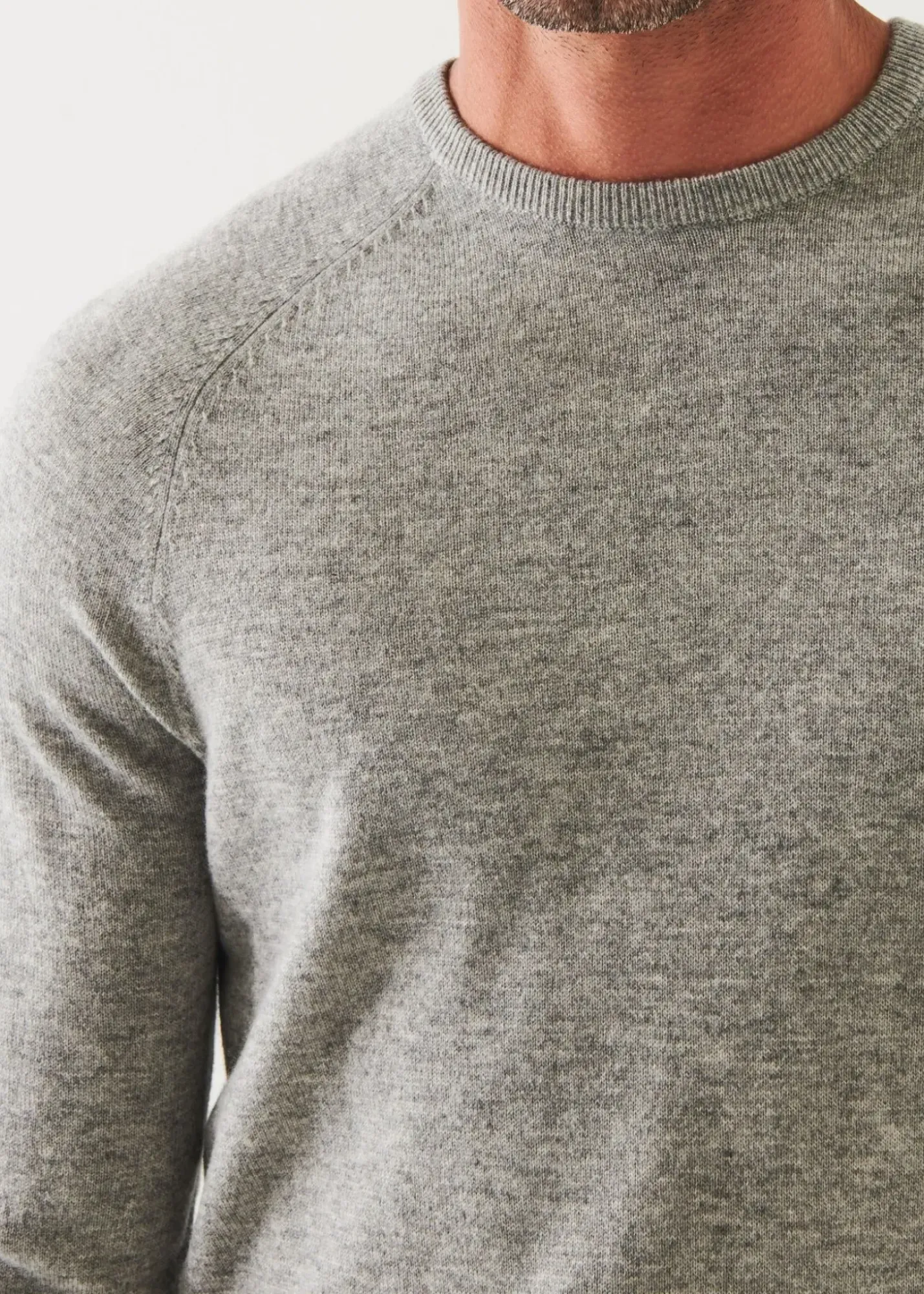 PATRICK ASSARAF Wool Cashmere Raglan Crewneck|Men Knitwear