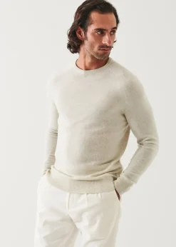 PATRICK ASSARAF Wool Cashmere Raglan Crewneck|Men Knitwear