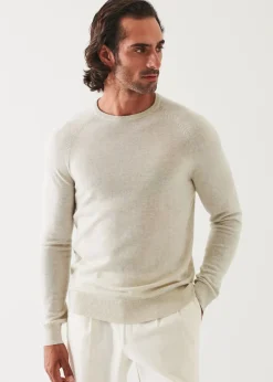 PATRICK ASSARAF Wool Cashmere Raglan Crewneck|Men Knitwear