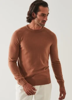PATRICK ASSARAF Wool Cashmere Raglan Crewneck|Men Knitwear