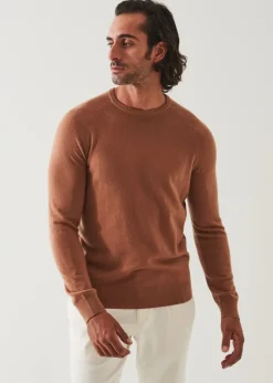 PATRICK ASSARAF Wool Cashmere Raglan Crewneck|Men Knitwear