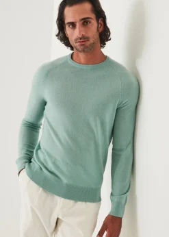 PATRICK ASSARAF Wool Cashmere Raglan Crewneck|Men Knitwear