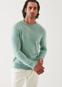 PATRICK ASSARAF Wool Cashmere Raglan Crewneck|Men Knitwear