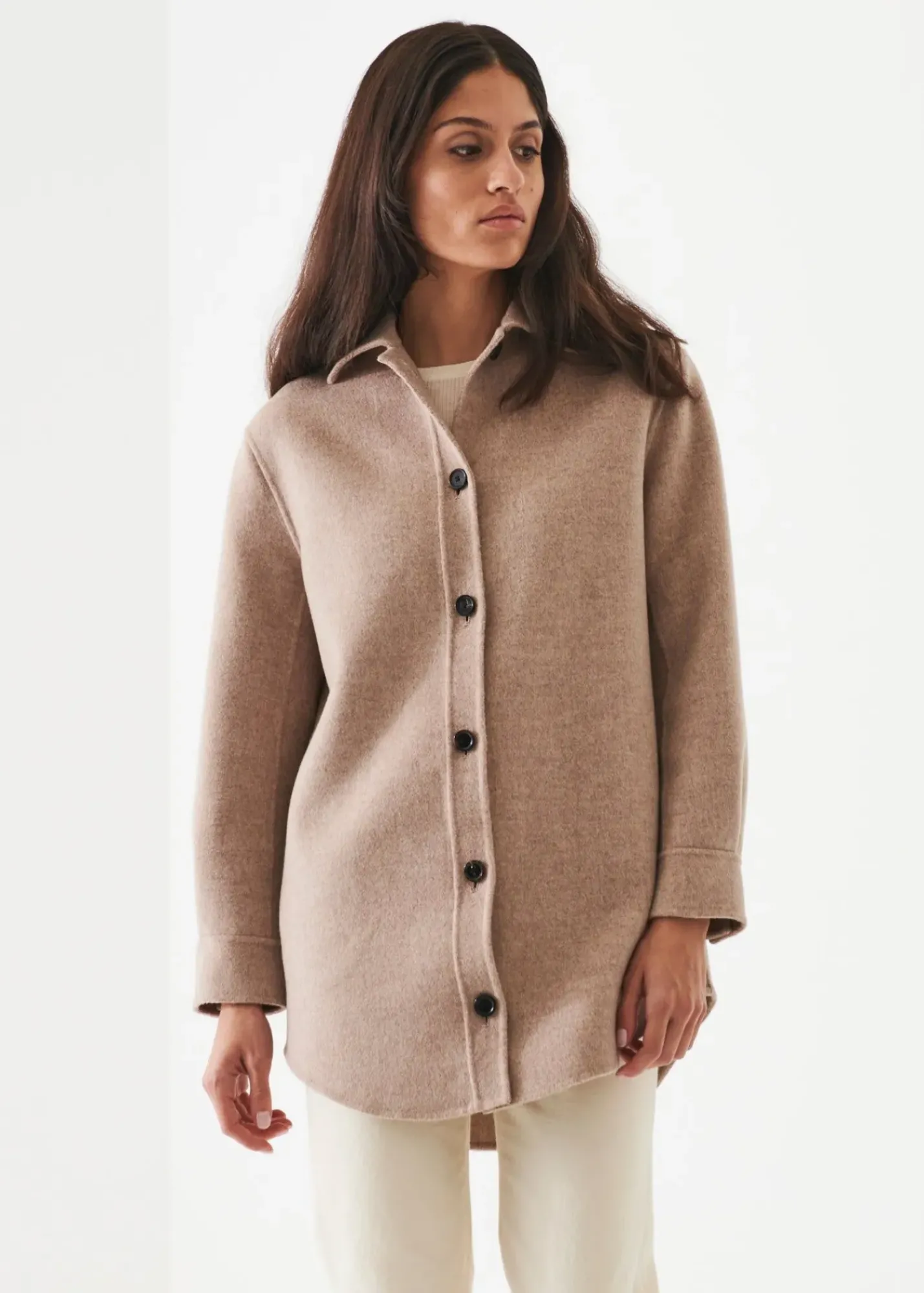 PATRICK ASSARAF Wool Cashmere Shirt Jacket|Women Outerwear