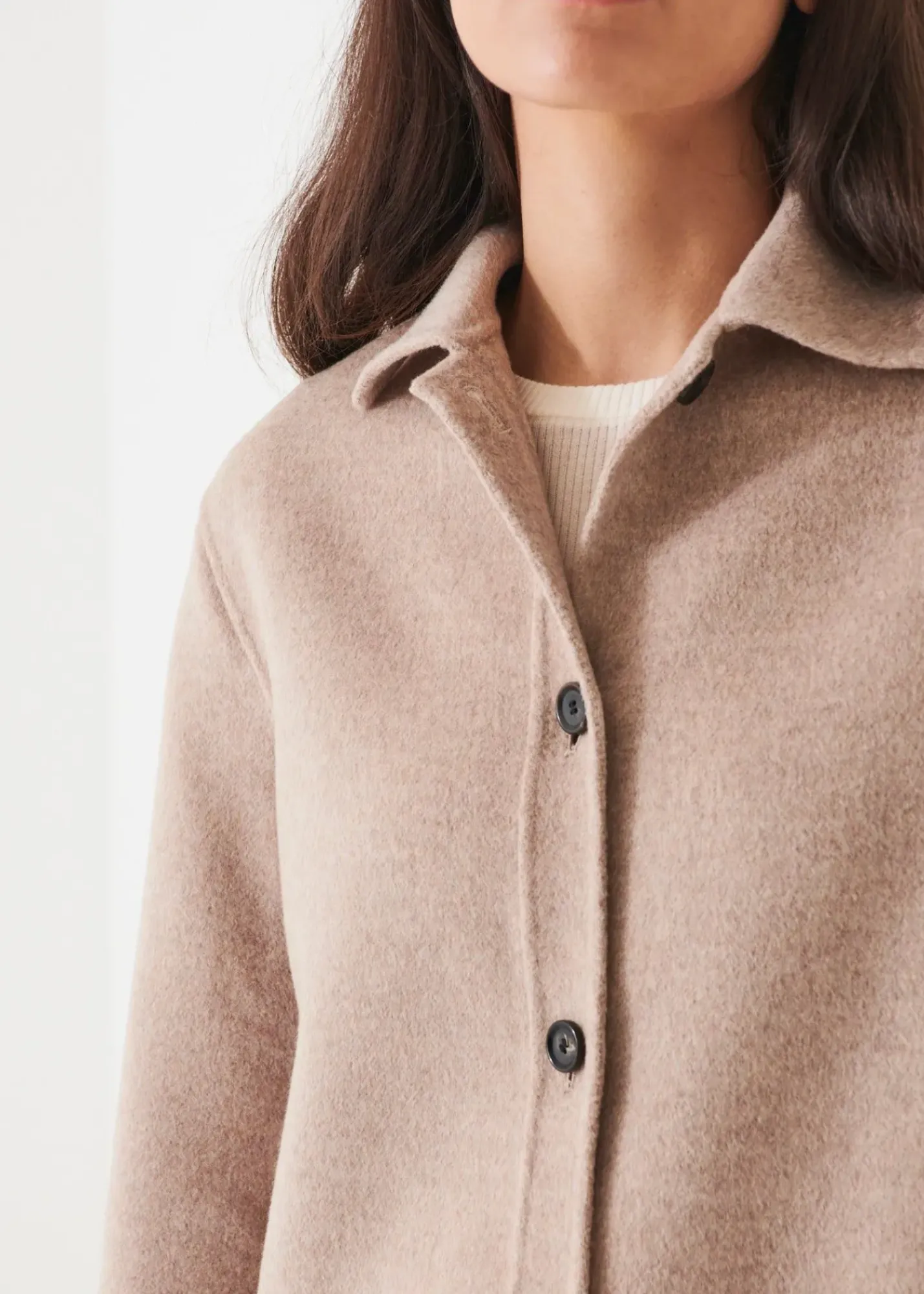 PATRICK ASSARAF Wool Cashmere Shirt Jacket|Women Outerwear