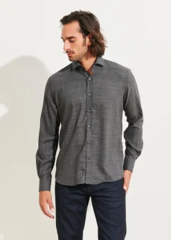 PATRICK ASSARAF Wool Houndstooth Shirt|Men Shirts