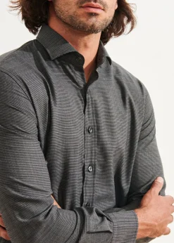 PATRICK ASSARAF Wool Houndstooth Shirt|Men Shirts