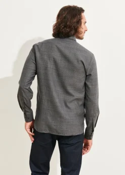 PATRICK ASSARAF Wool Houndstooth Shirt|Men Shirts