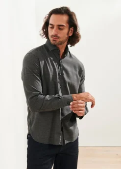 PATRICK ASSARAF Wool Houndstooth Shirt|Men Shirts