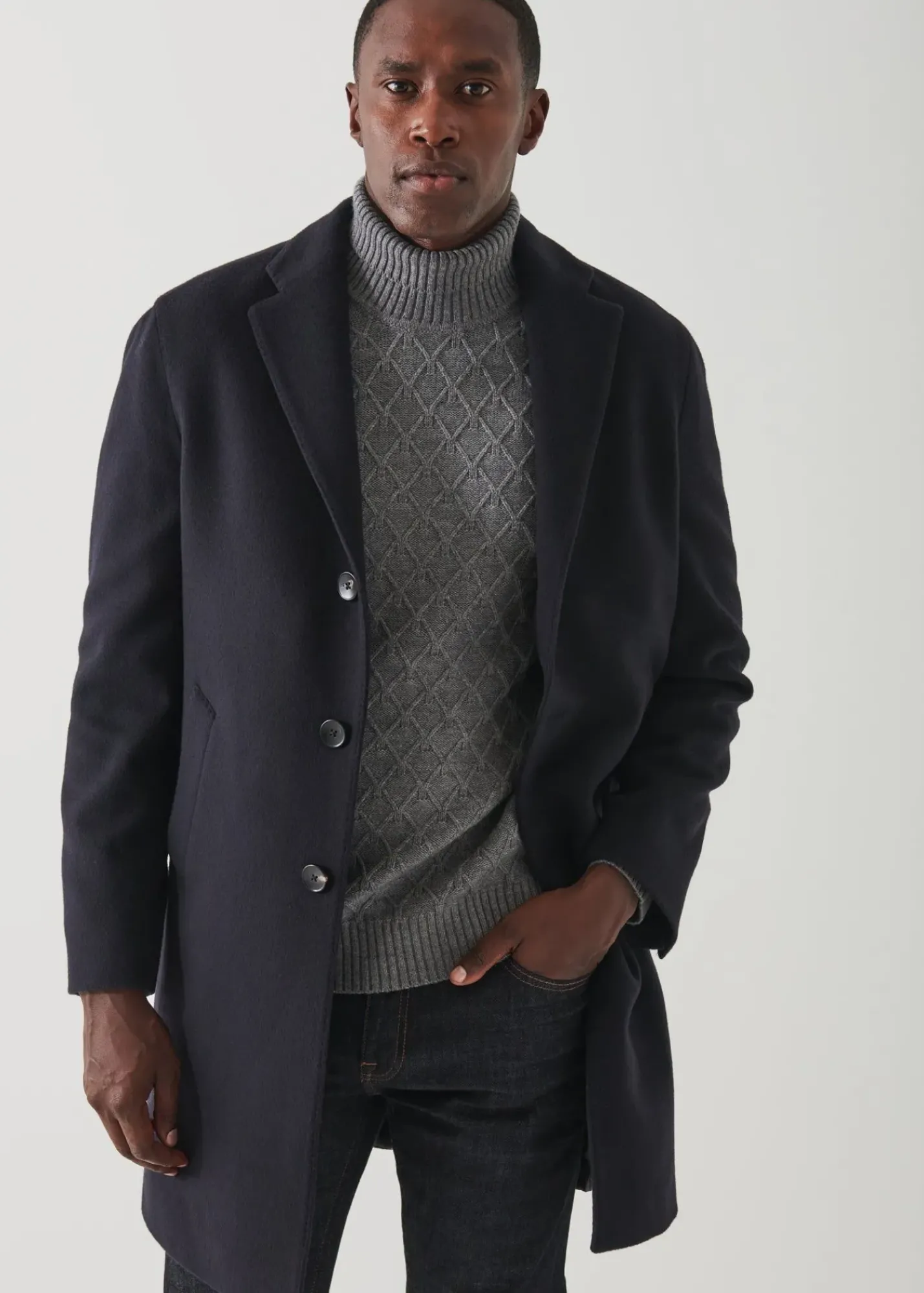 PATRICK ASSARAF Wool Overcoat|Men Outerwear