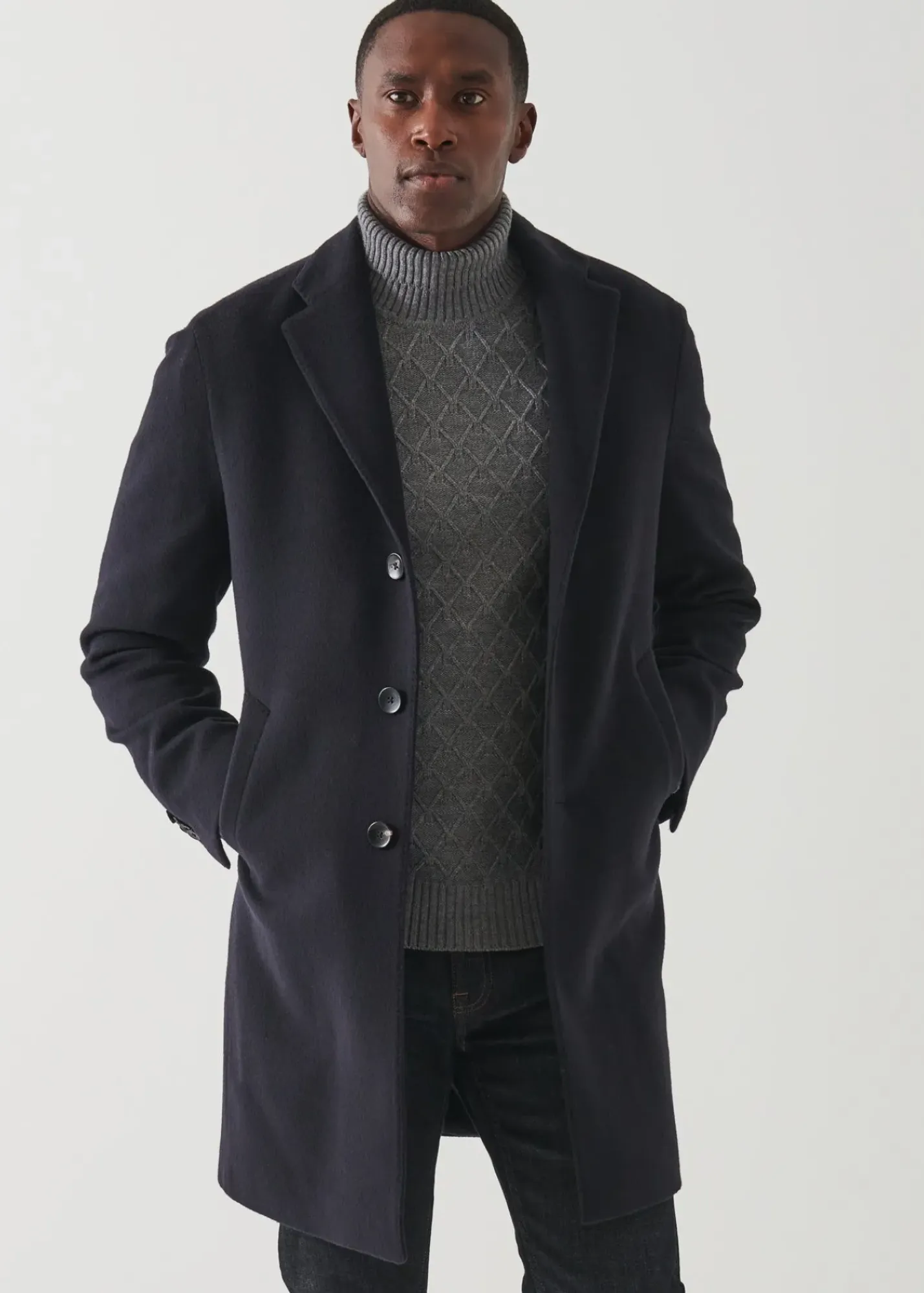PATRICK ASSARAF Wool Overcoat|Men Outerwear