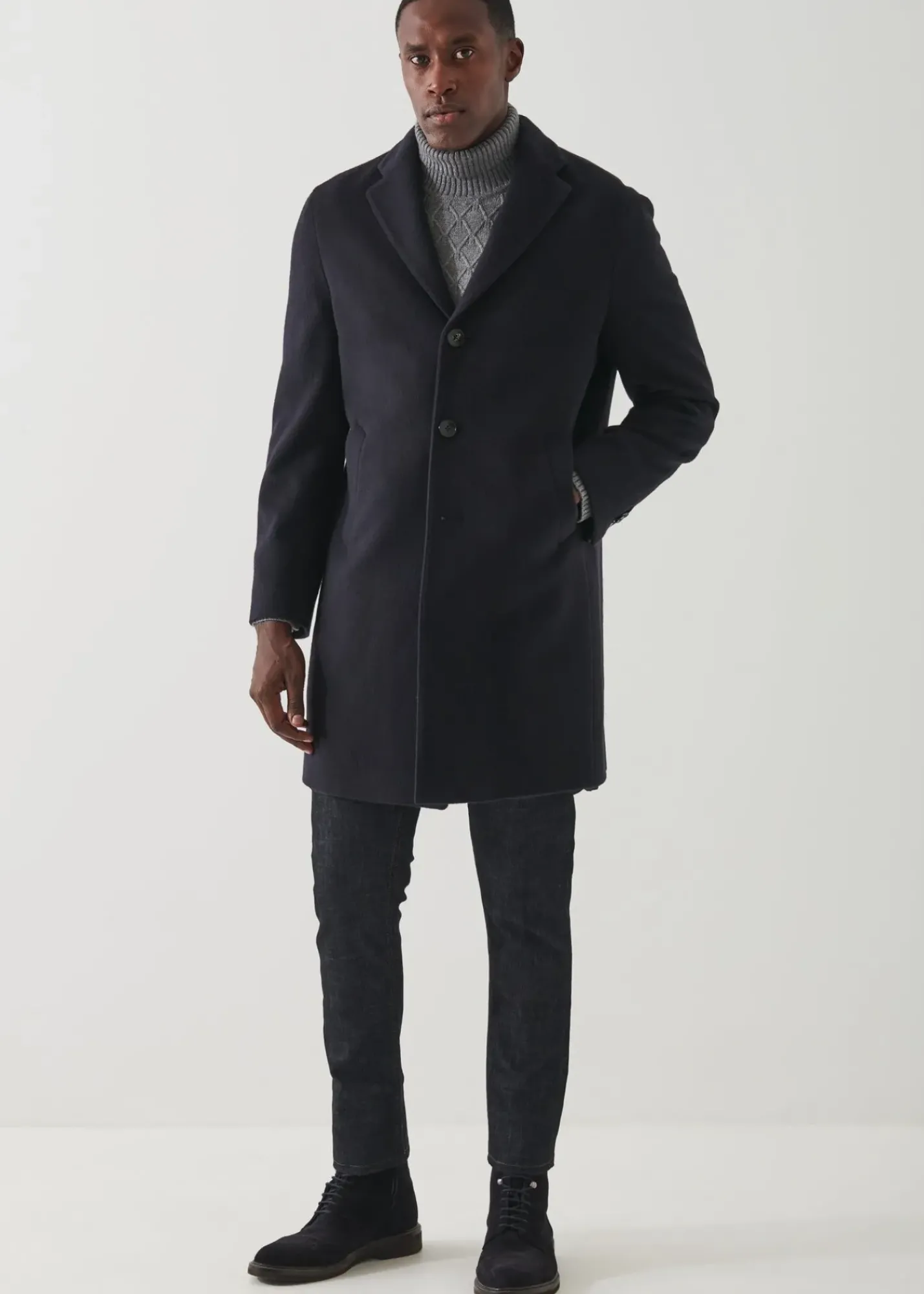 PATRICK ASSARAF Wool Overcoat|Men Outerwear