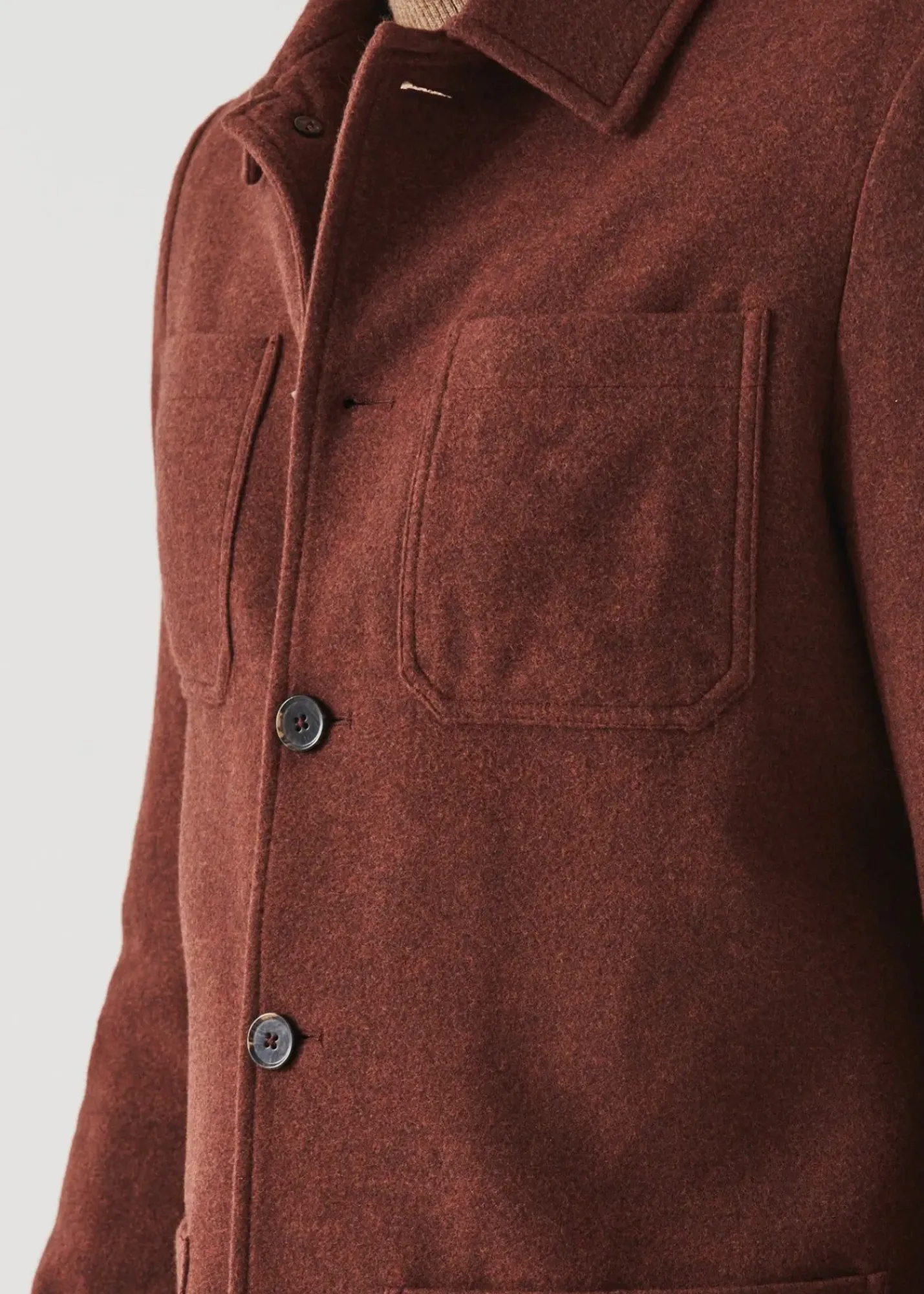 PATRICK ASSARAF Wool Patch Pocket Shirt Jacket|Men Outerwear