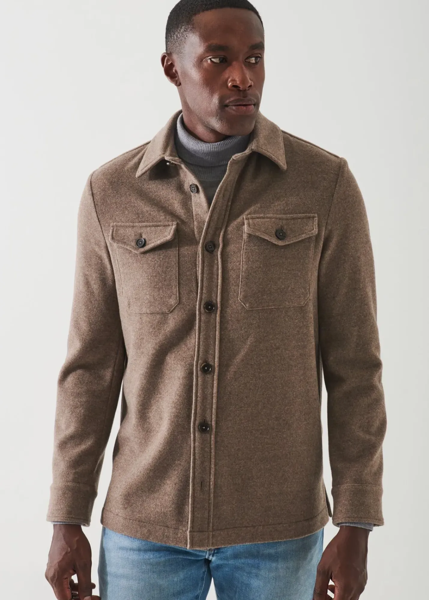 PATRICK ASSARAF Wool Shirt Jacket|Men Outerwear
