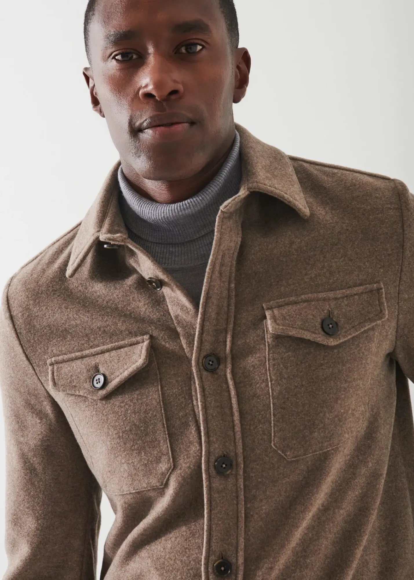 PATRICK ASSARAF Wool Shirt Jacket|Men Outerwear