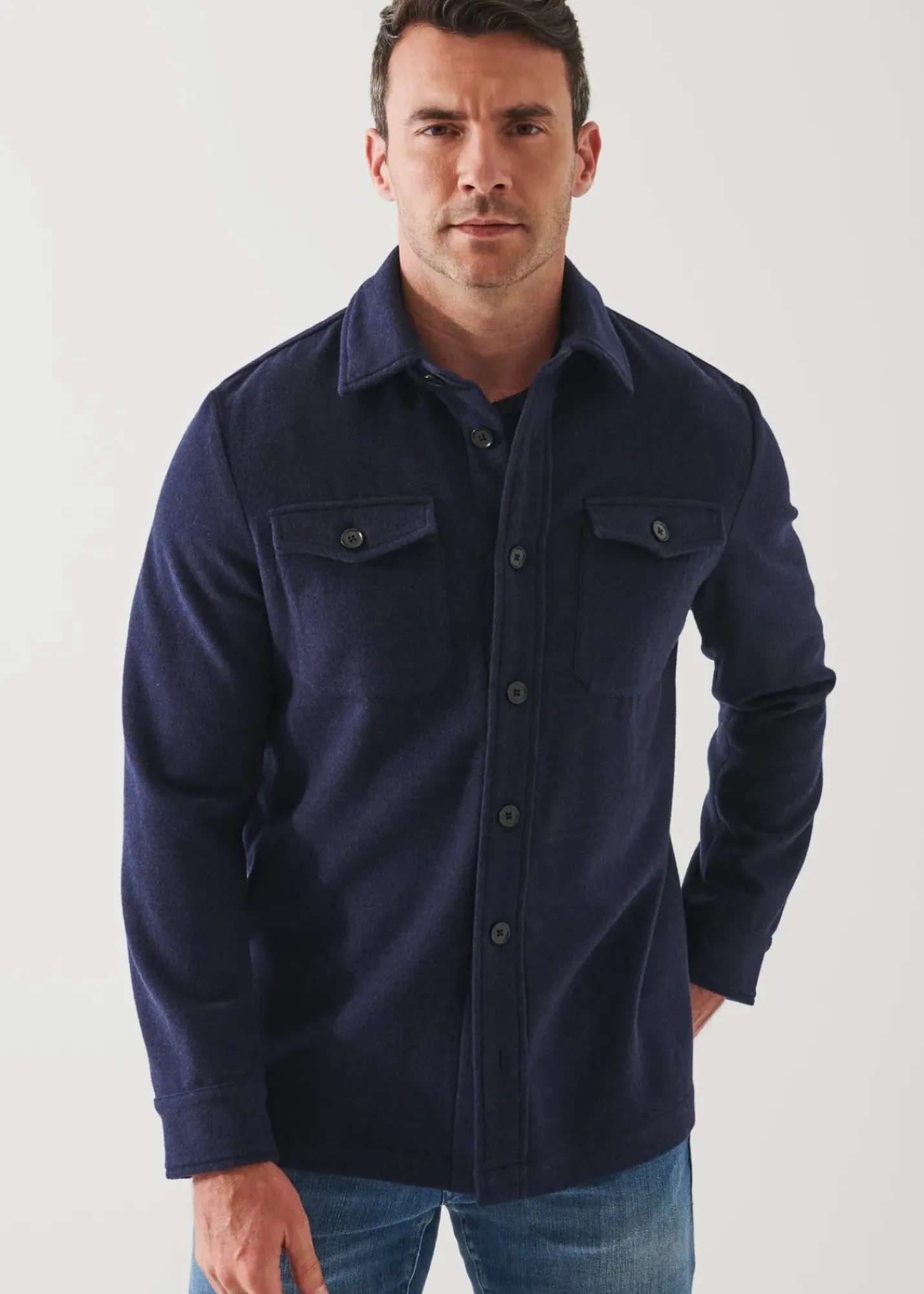 PATRICK ASSARAF Wool Shirt Jacket|Men Outerwear