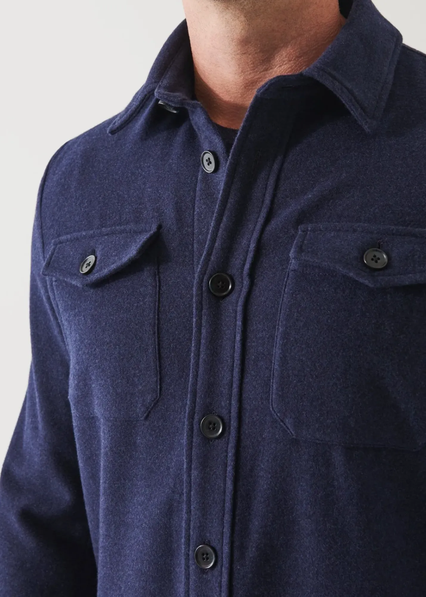 PATRICK ASSARAF Wool Shirt Jacket|Men Outerwear