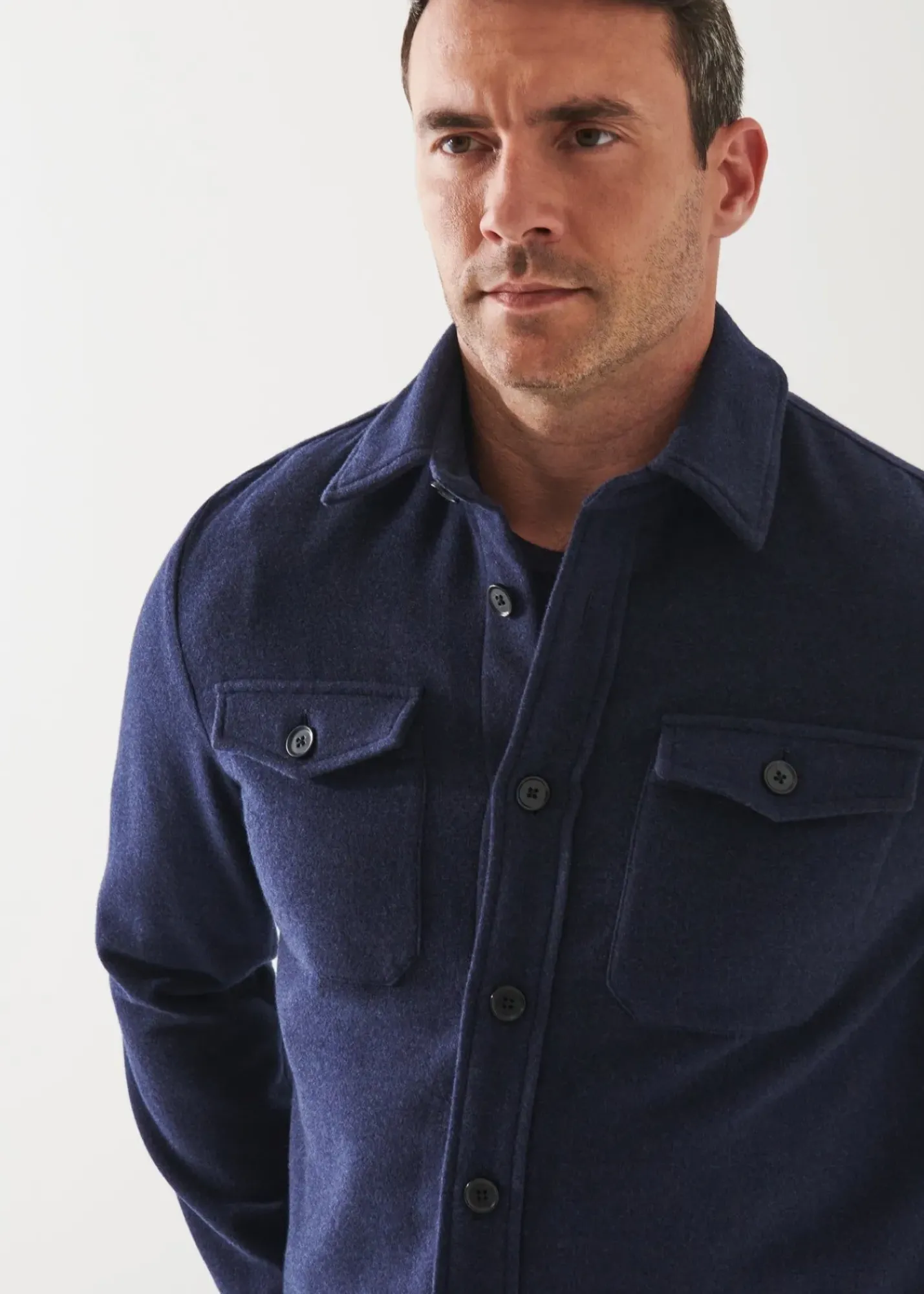 PATRICK ASSARAF Wool Shirt Jacket|Men Outerwear