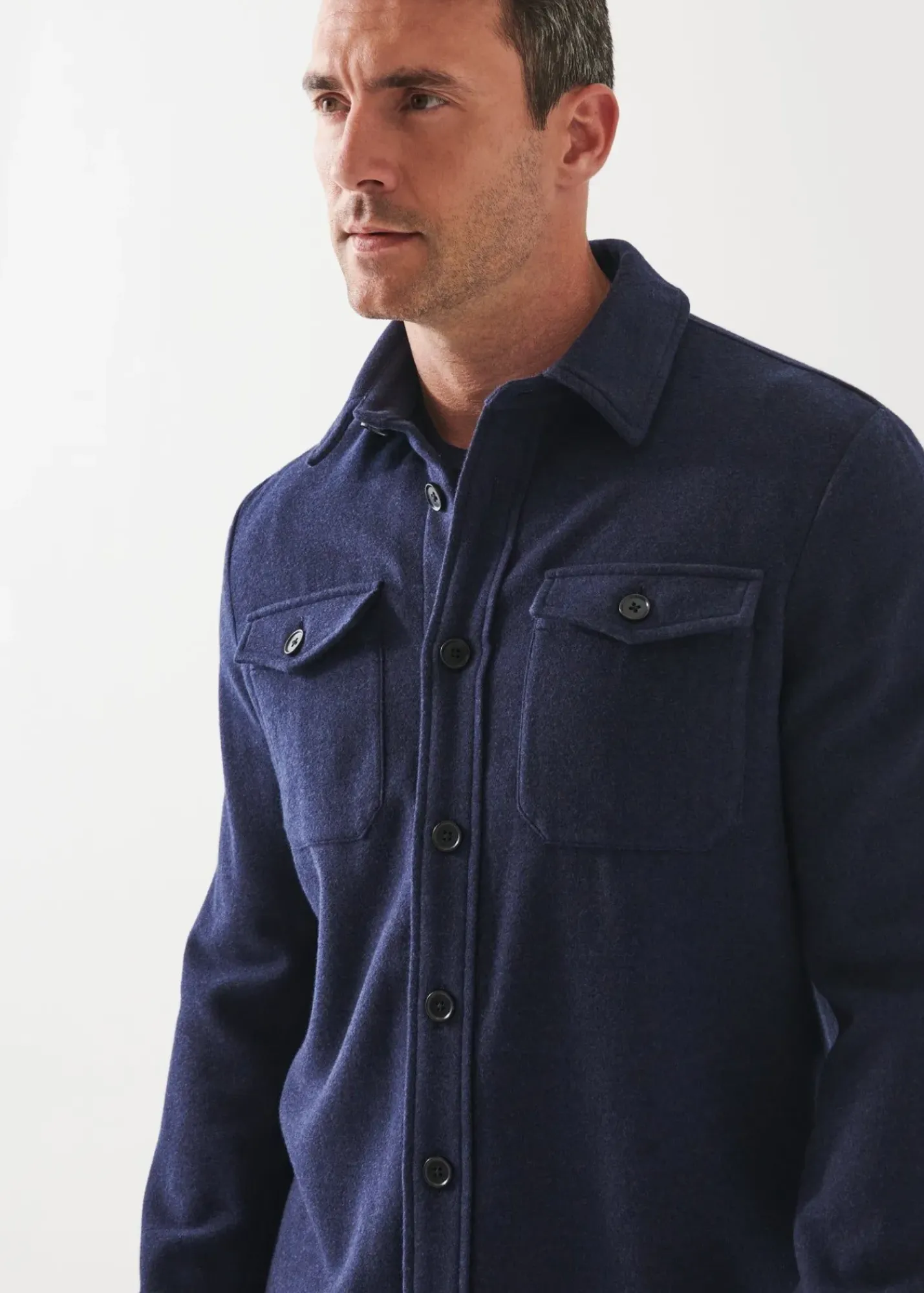 PATRICK ASSARAF Wool Shirt Jacket|Men Outerwear