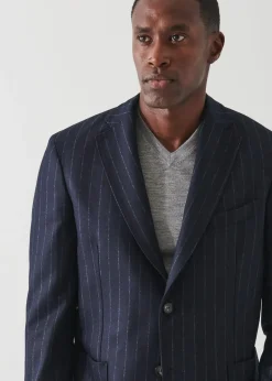 PATRICK ASSARAF Wool Striped Blazer|Men Blazers