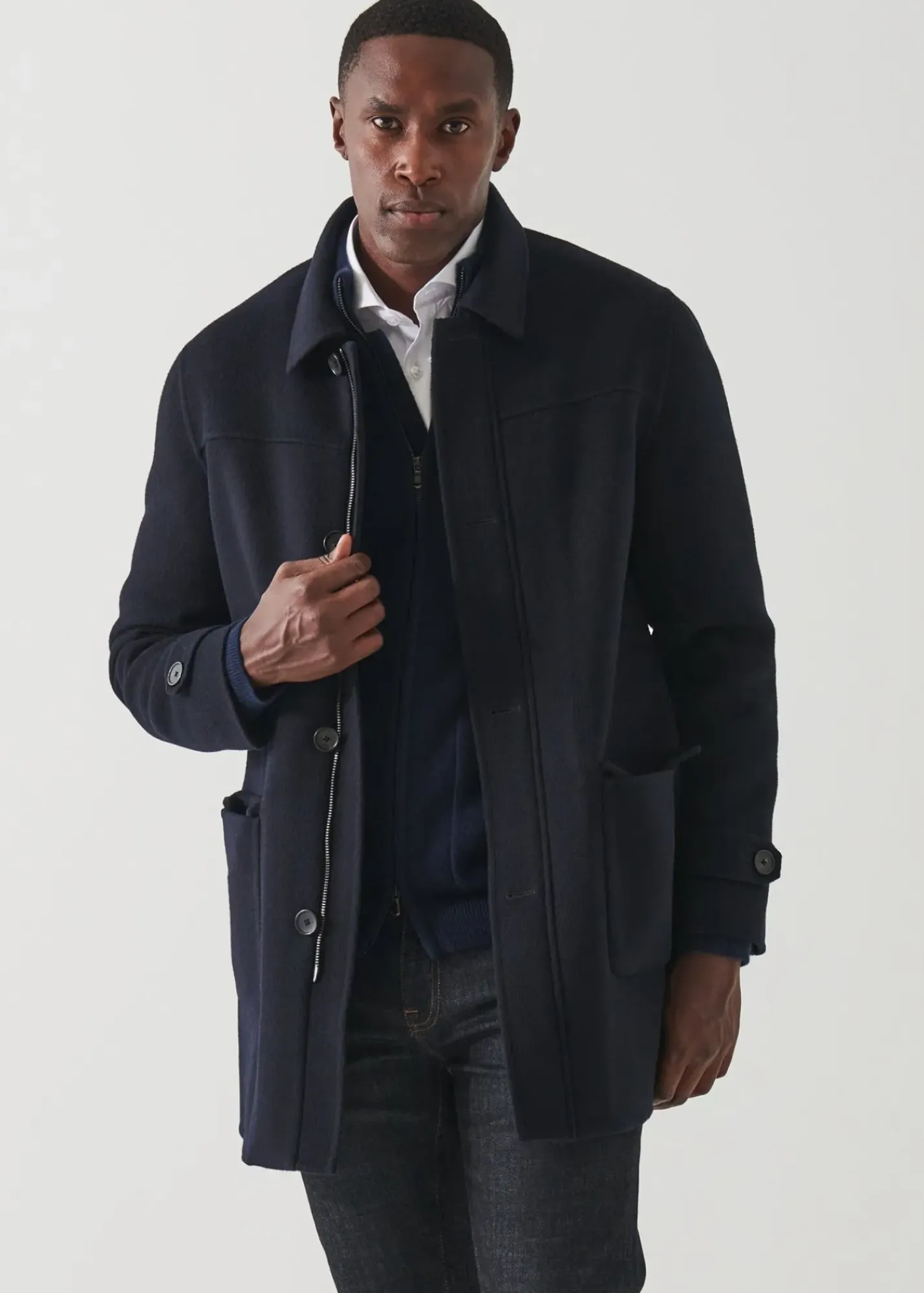 PATRICK ASSARAF Wool-Cashmere Car Coat|Men Outerwear