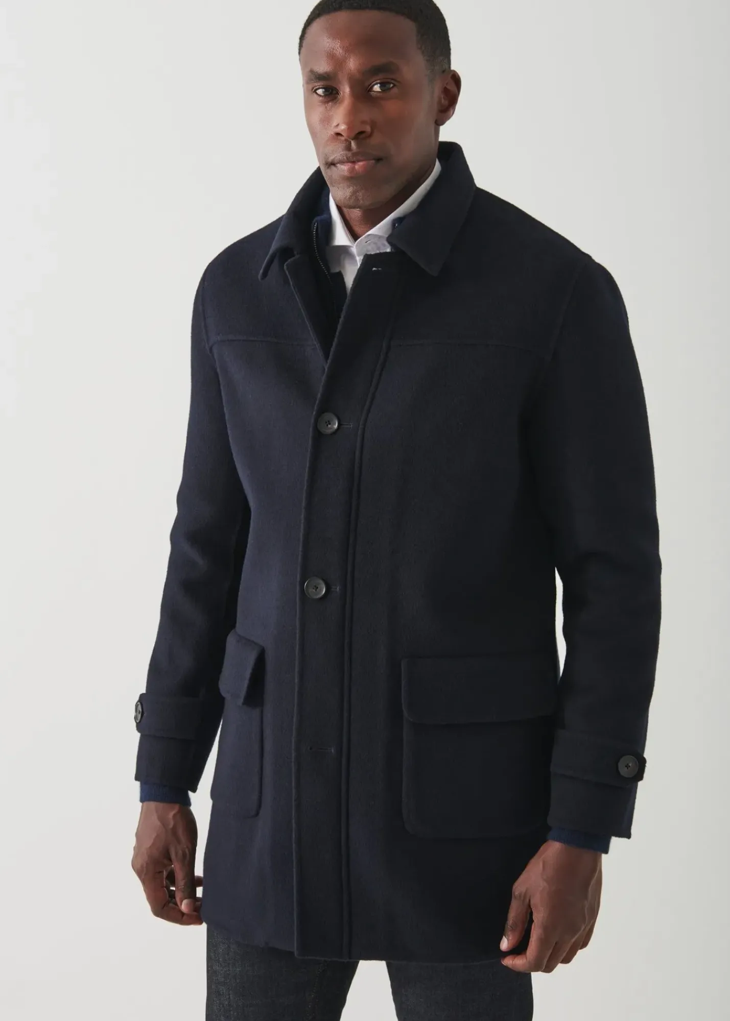 PATRICK ASSARAF Wool-Cashmere Car Coat|Men Outerwear