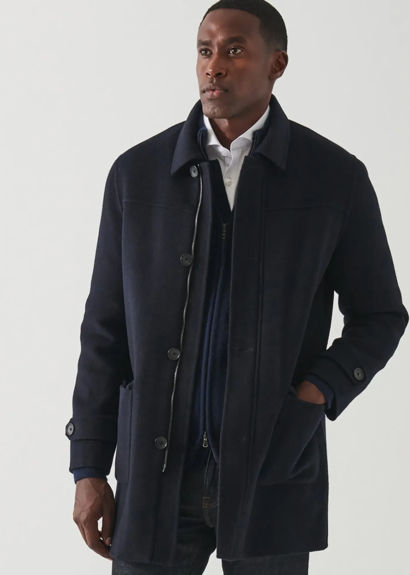 PATRICK ASSARAF Wool-Cashmere Car Coat|Men Outerwear