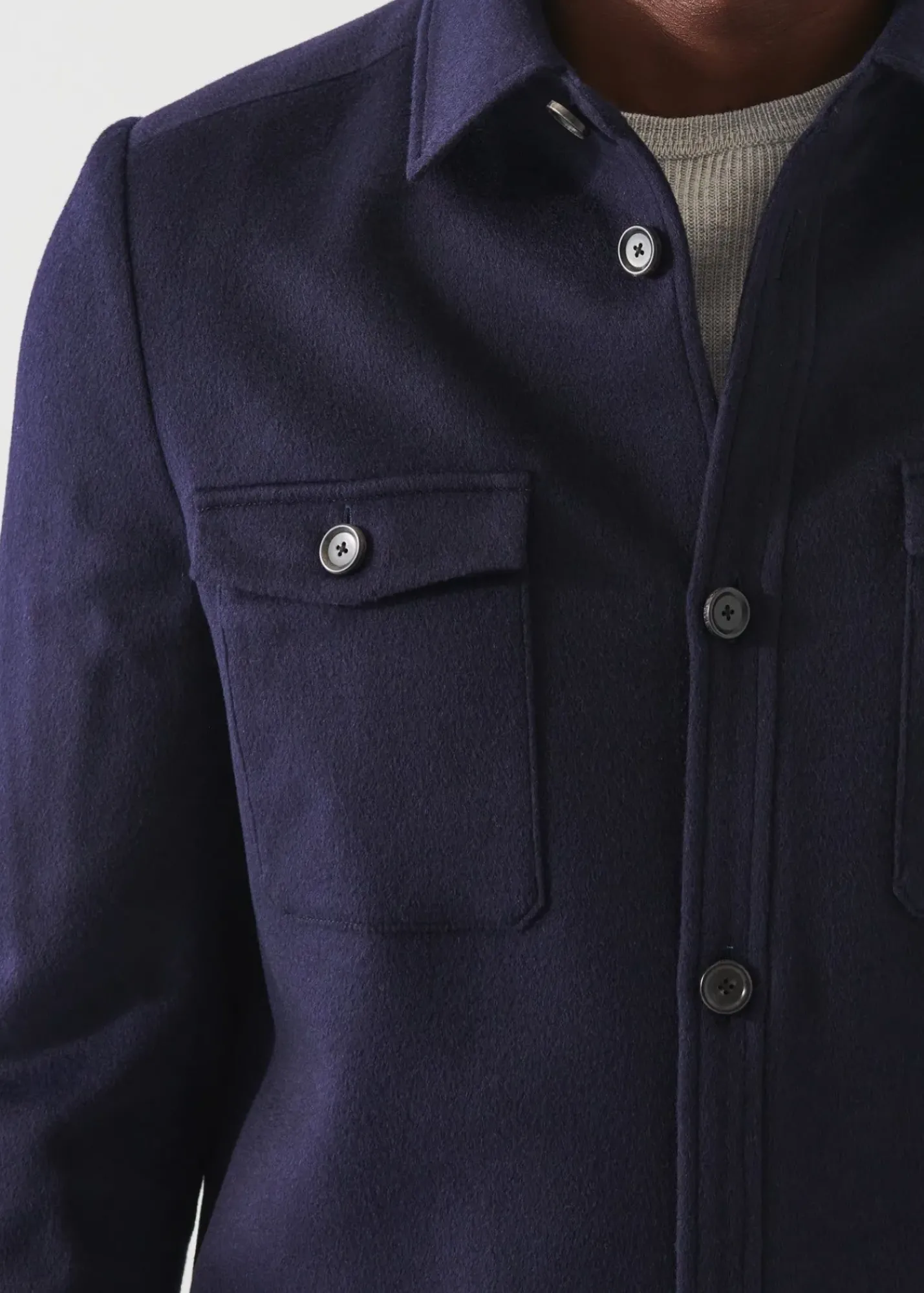 PATRICK ASSARAF Wool-Cashmere Shirt Jacket|Men Outerwear