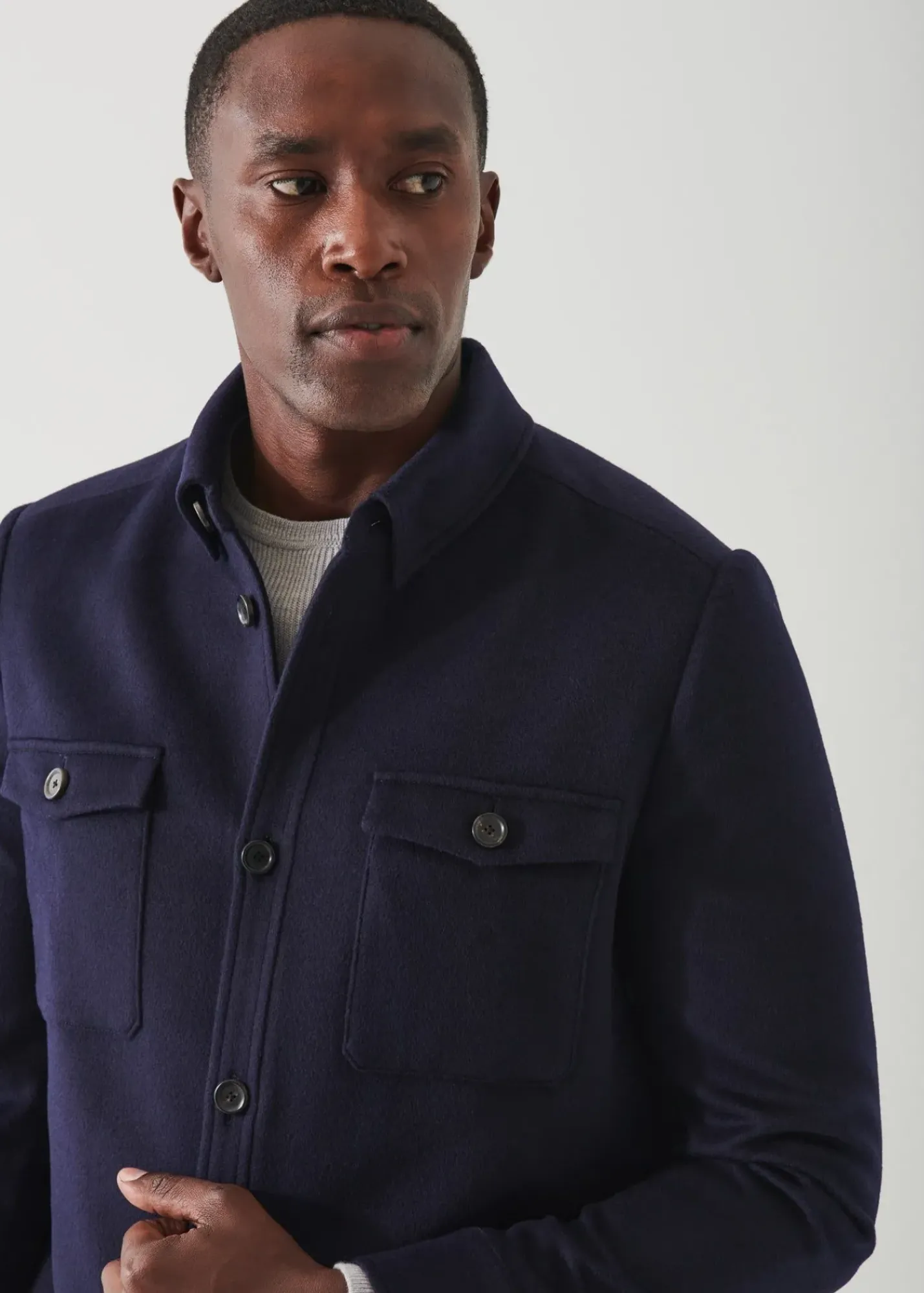 PATRICK ASSARAF Wool-Cashmere Shirt Jacket|Men Outerwear