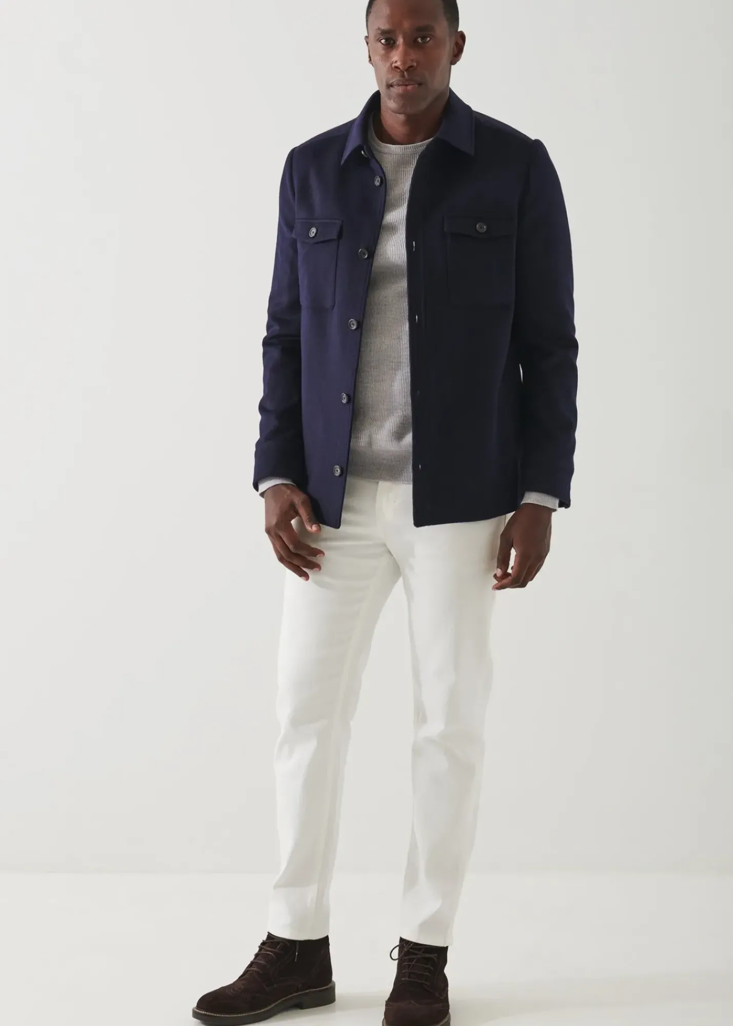 PATRICK ASSARAF Wool-Cashmere Shirt Jacket|Men Outerwear